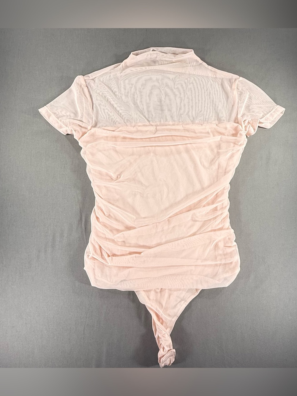 Avidlove Size L Ruched Sheer Light Pink Bodysuit